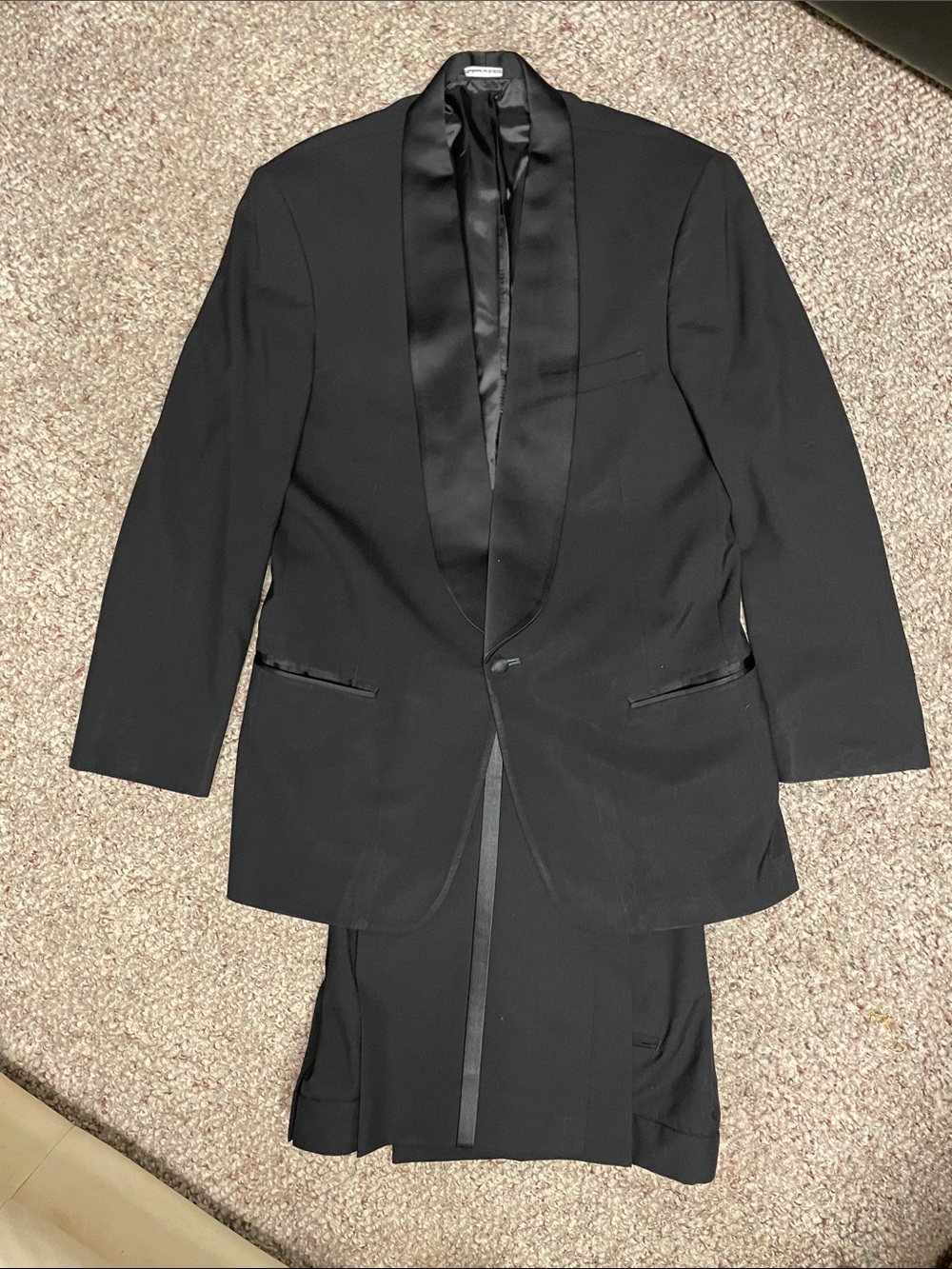 Neil Allyn 100% wool Tuxedo satin lapels Jacket and side stripe pant -10 pc set